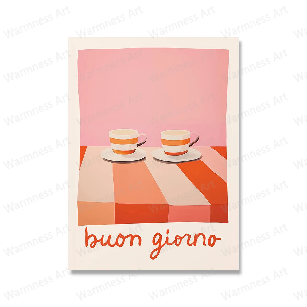 Italian Quotes Coffee Wall Art - BUON GIORNO