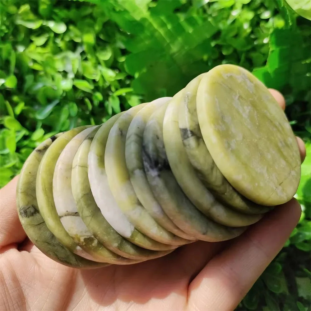 Natural Crystal Slab Slice Jade Stones Coaster 45-50mm - JADA