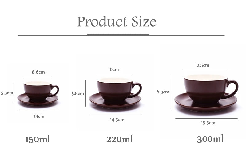 Cappuccino Cup  Ceramic with Saucer - COLOR CAPPUCCINO