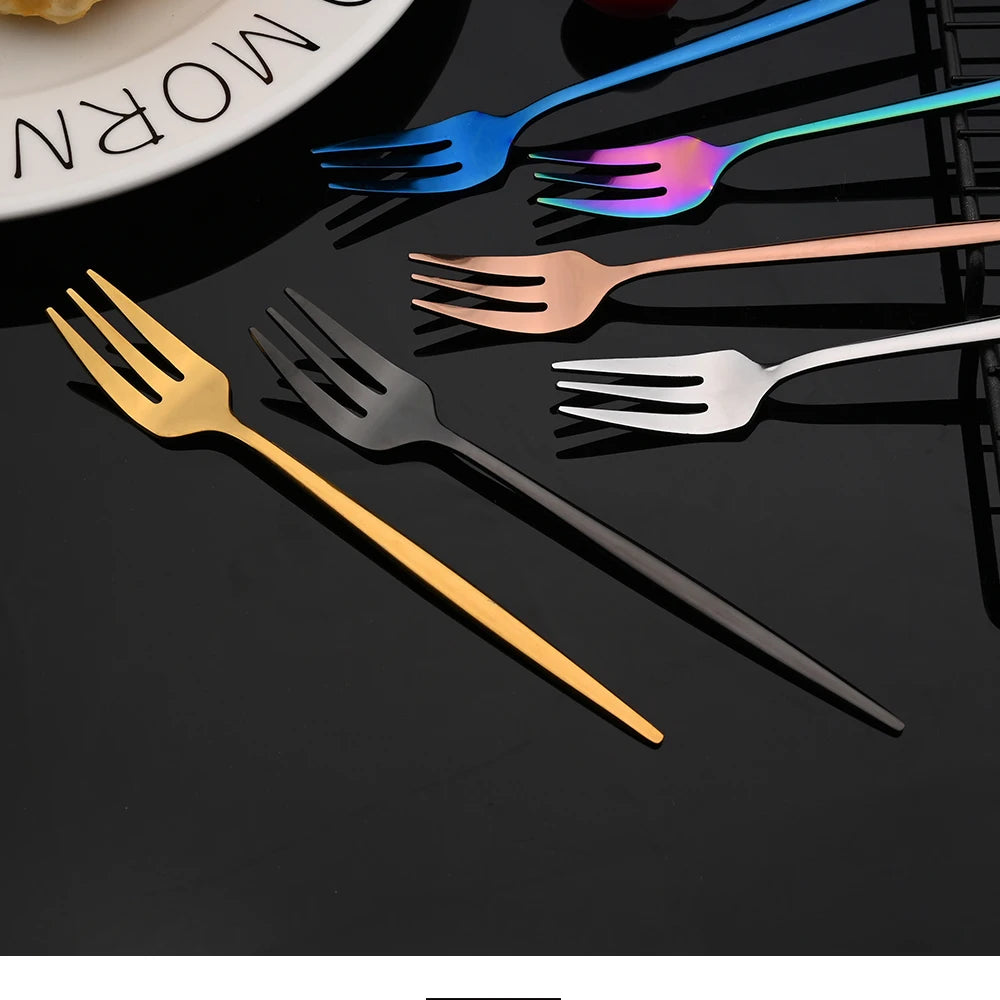 30Pcs/Set Stainless Steel Multi Colored Dinnerware Set - SHINE