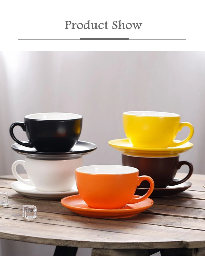 Cappuccino Cup  Ceramic with Saucer - COLOR CAPPUCCINO