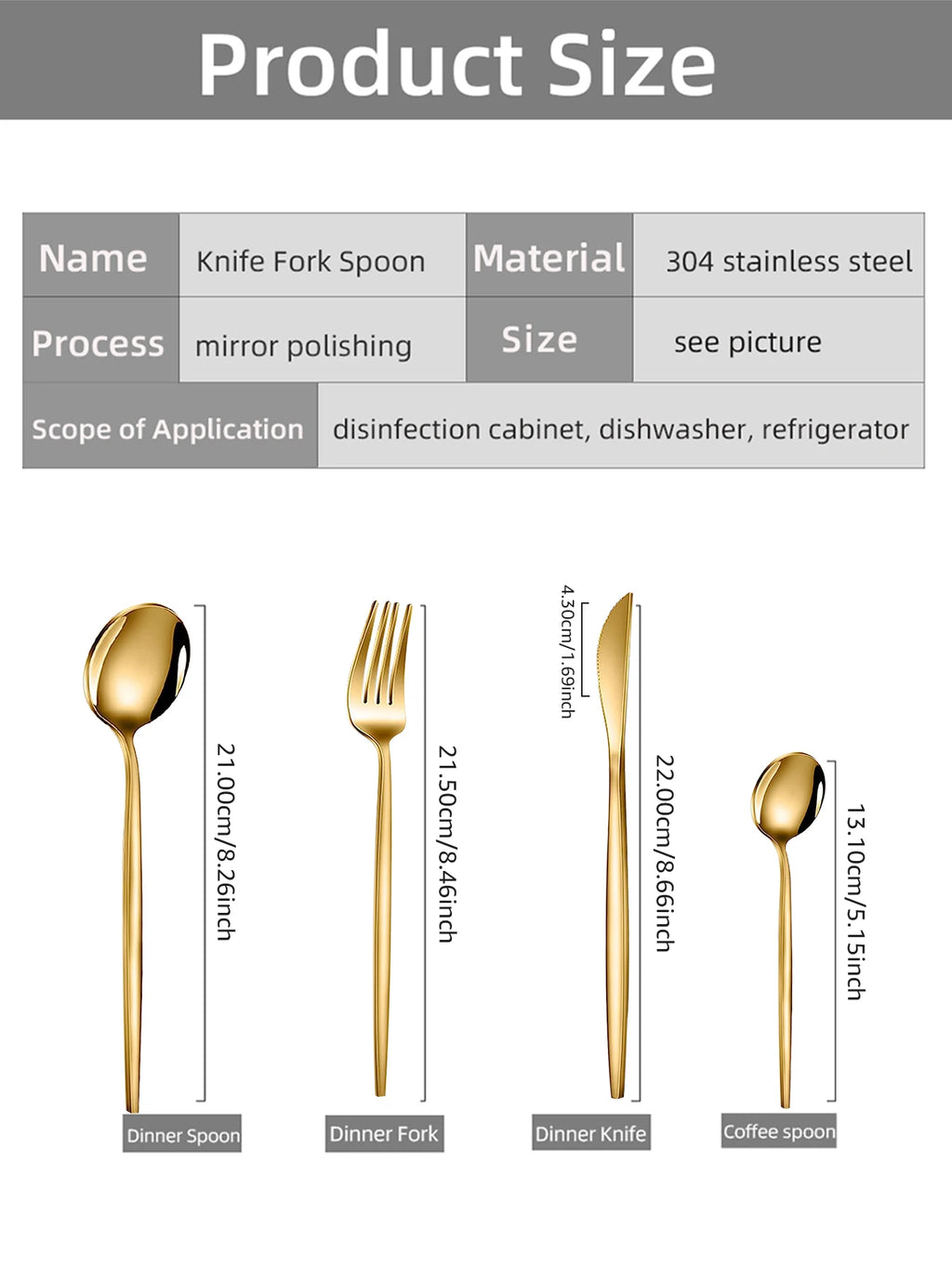 24pcs Dinnerware Set Stainless Steel Tableware - CENA