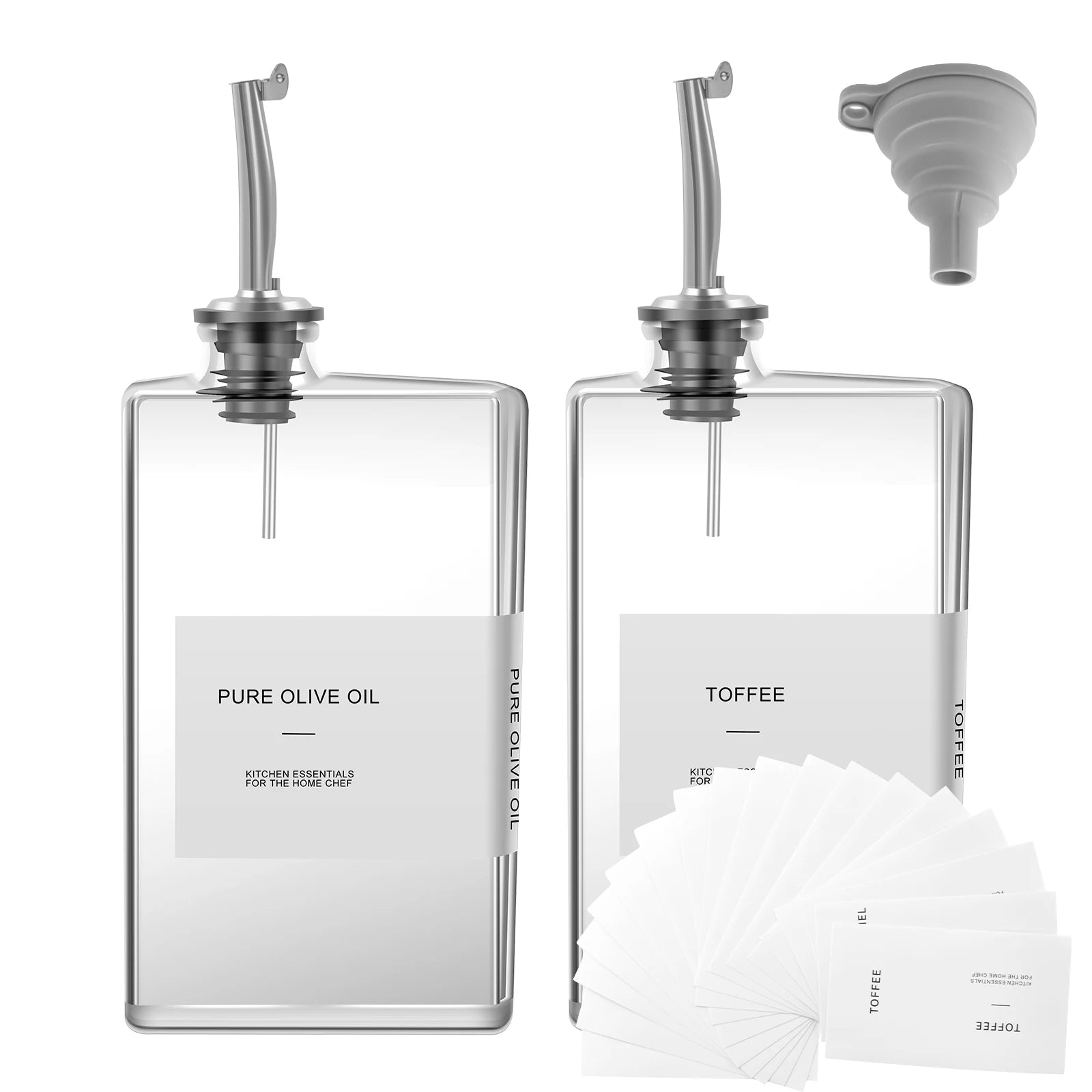 Square Glass Seasoning Bottle Dispenser - QUADRA