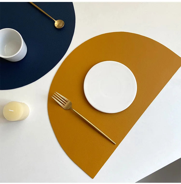 Leather Semicicrcle Placemate - SEMI