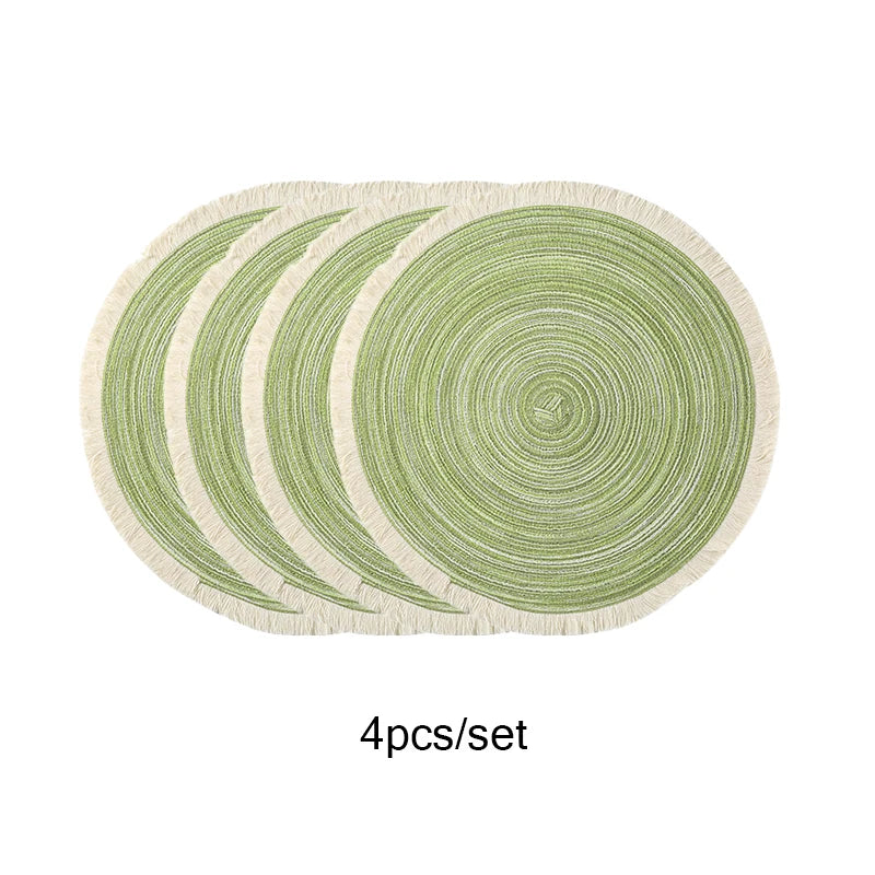 Set of 4 Fringe Woven Placemats - FRANGIA