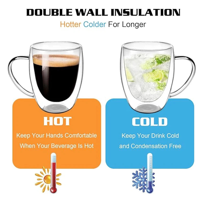 Double Glass Coffee Mugs - GLASS MUG