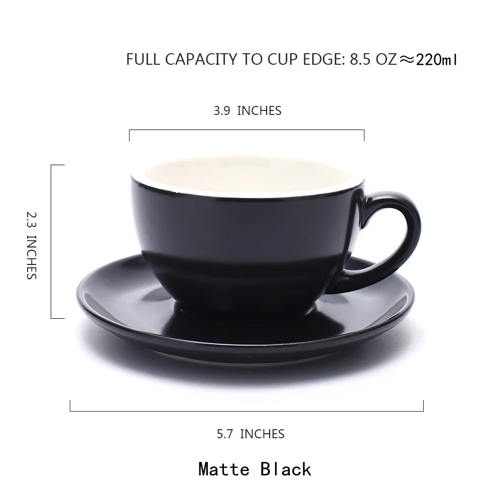 Cappuccino Cup  Ceramic with Saucer - COLOR CAPPUCCINO