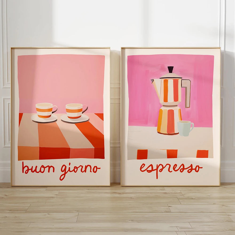 Italian Quotes Coffee Wall Art - BUON GIORNO