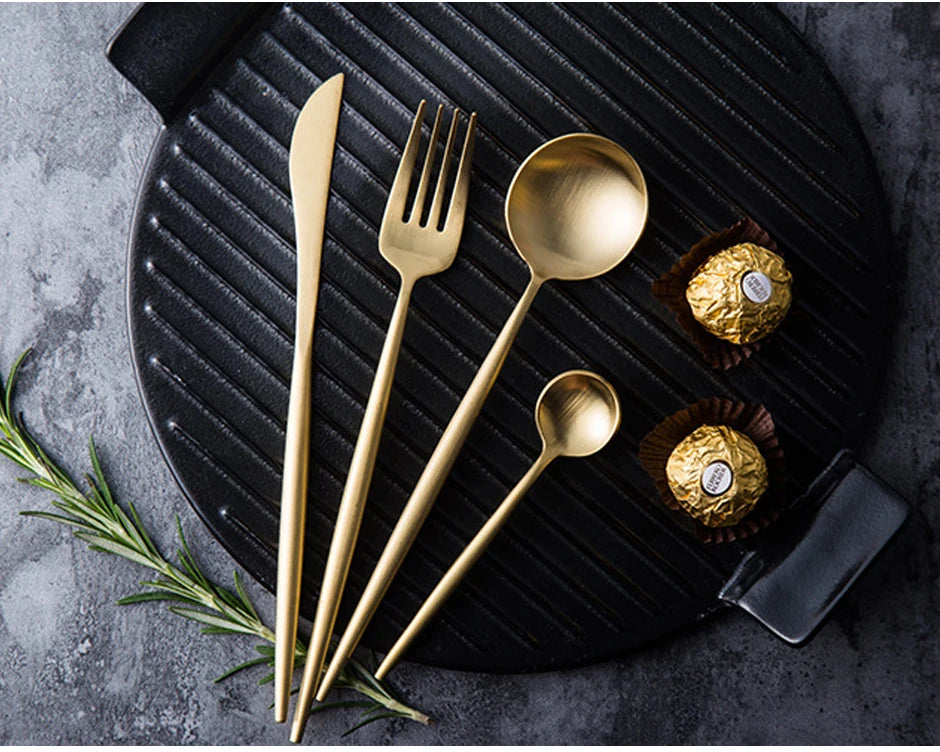 24pcs Dinnerware Set Stainless Steel Tableware - CENA