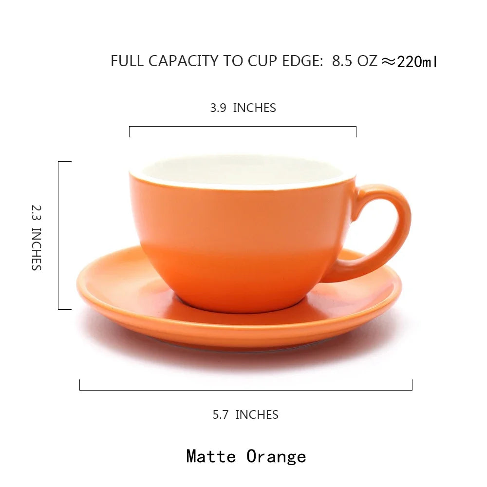 Cappuccino Cup  Ceramic with Saucer - COLOR CAPPUCCINO