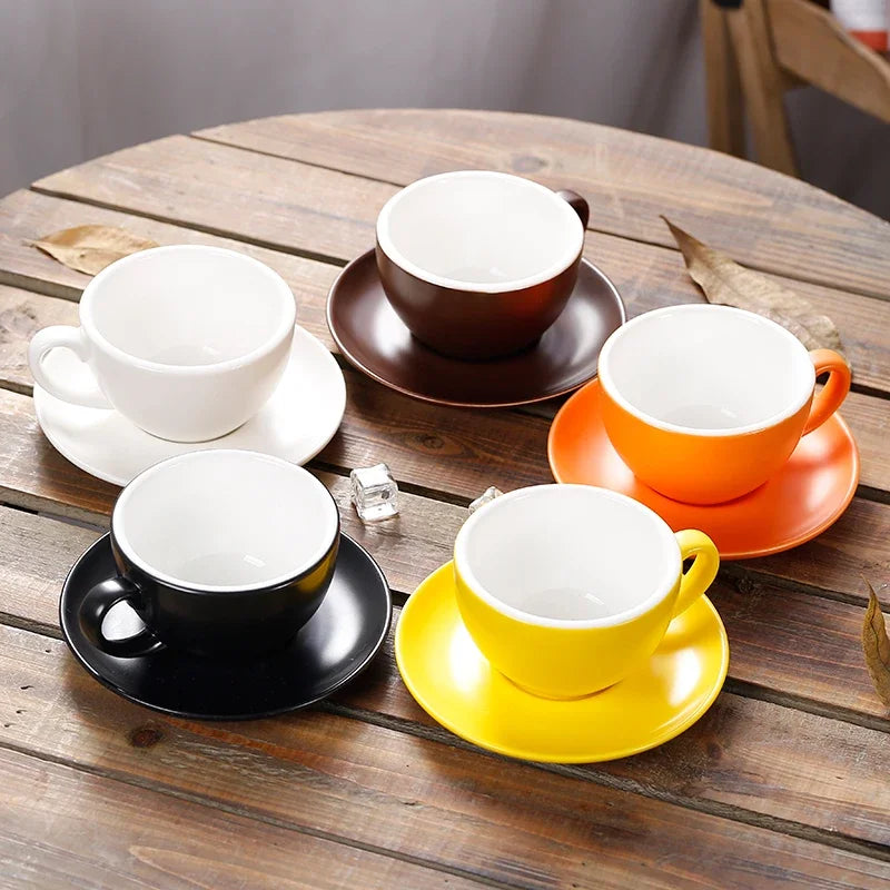 Cappuccino Cup  Ceramic with Saucer - COLOR CAPPUCCINO