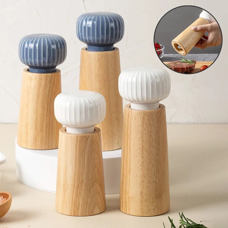 Ceramic and Wood Mill Salt and Pepper Grinder - CRUNCH