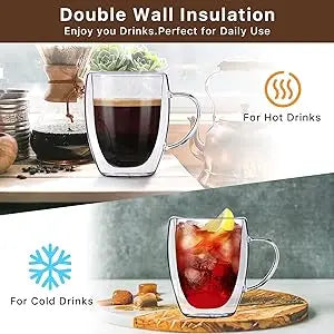 Double Glass Coffee Mugs - GLASS MUG