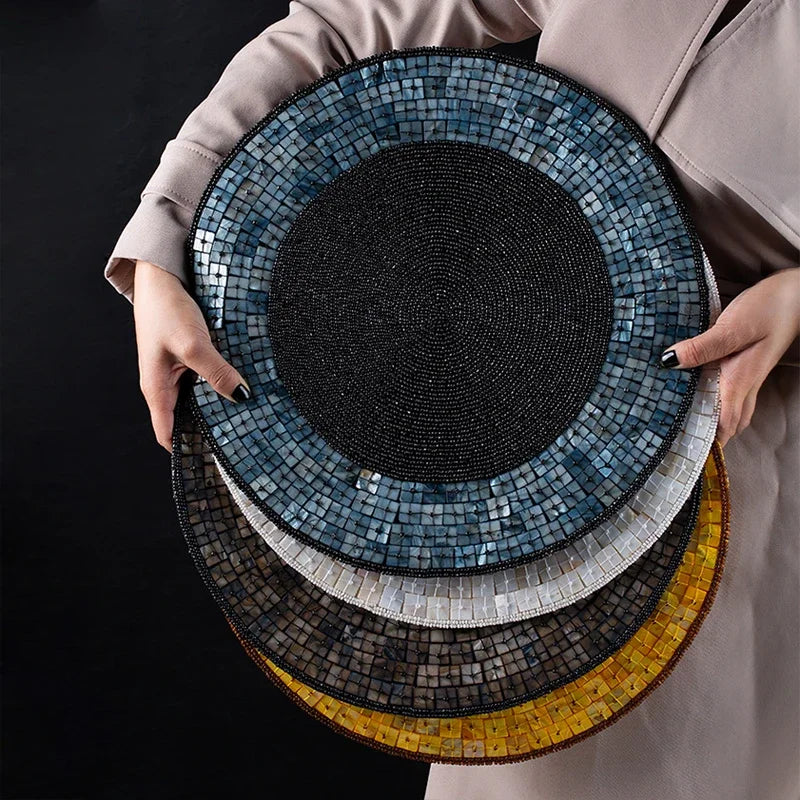 Beaded Food Placemat Luxury Home Dining - PERLA