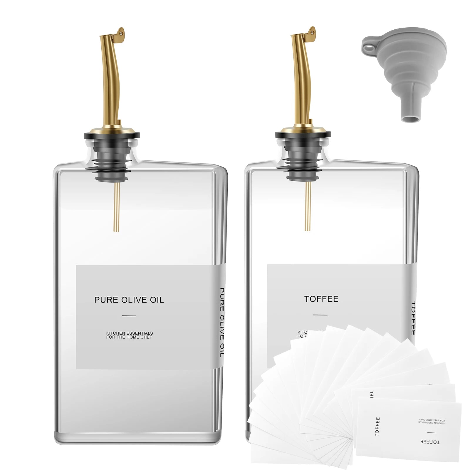 Square Glass Seasoning Bottle Dispenser - QUADRA