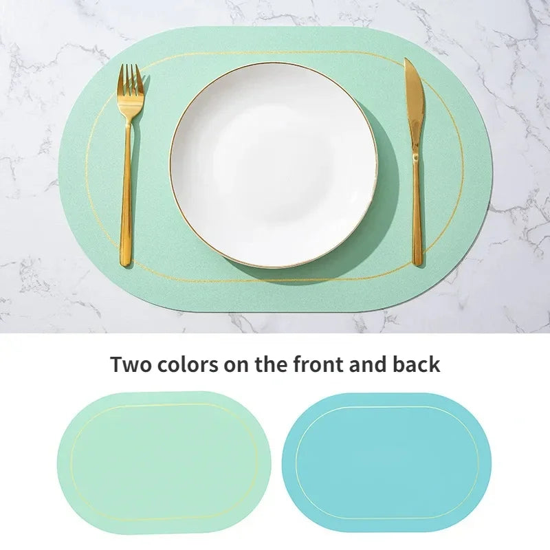 Oval Faux Leather Placemat - DUAL