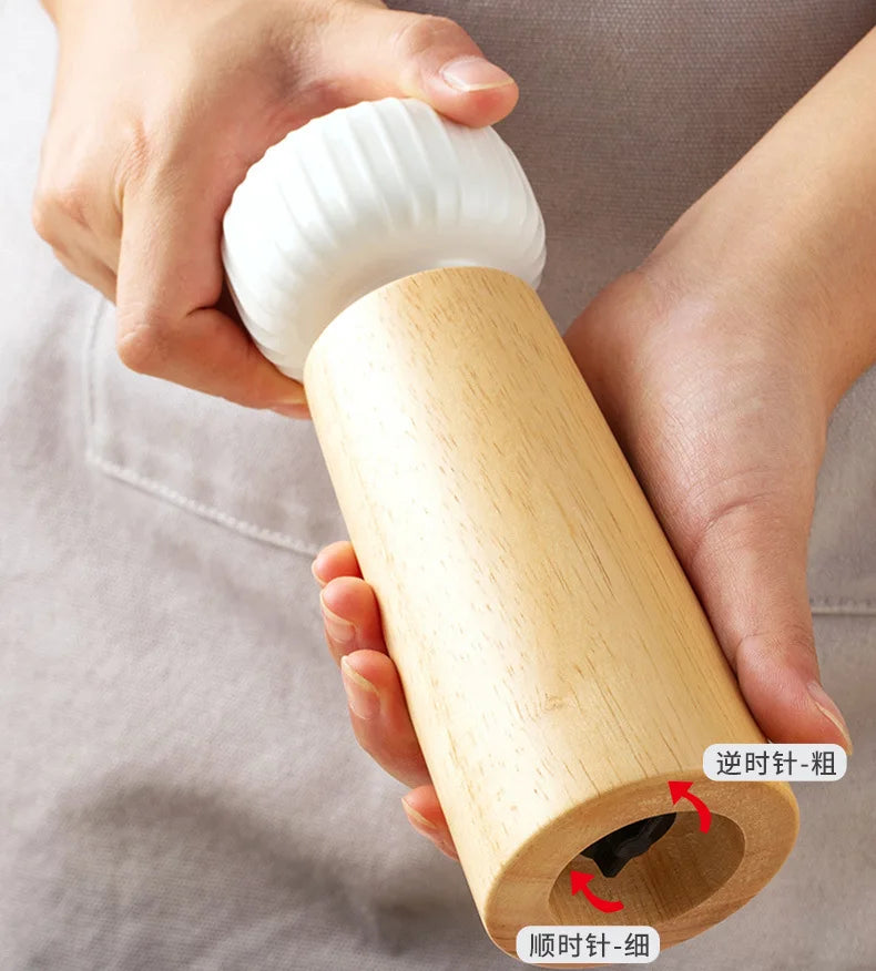 Ceramic and Wood Mill Salt and Pepper Grinder - CRUNCH