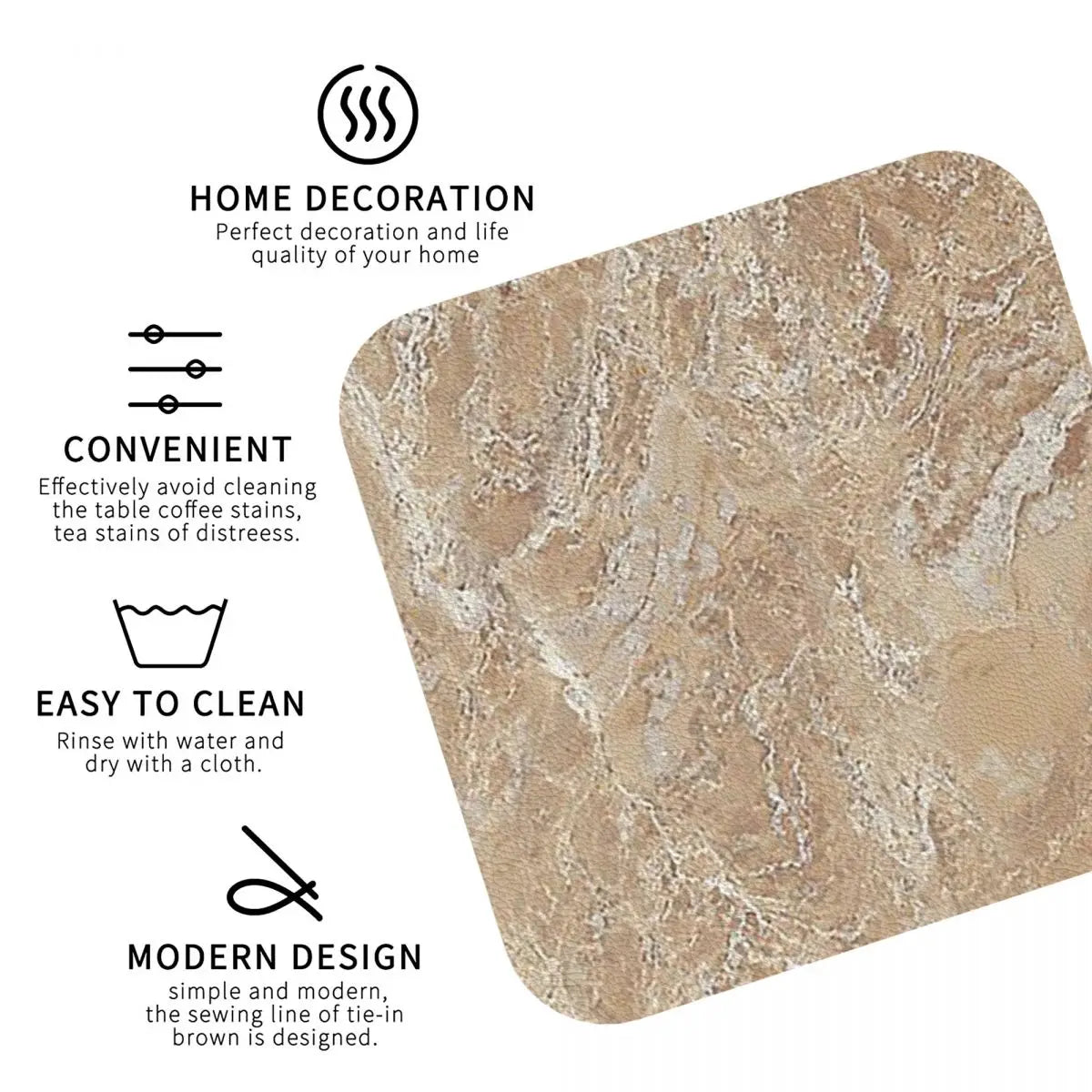 Cream Beige Sand Stone Coasters - SABBIA