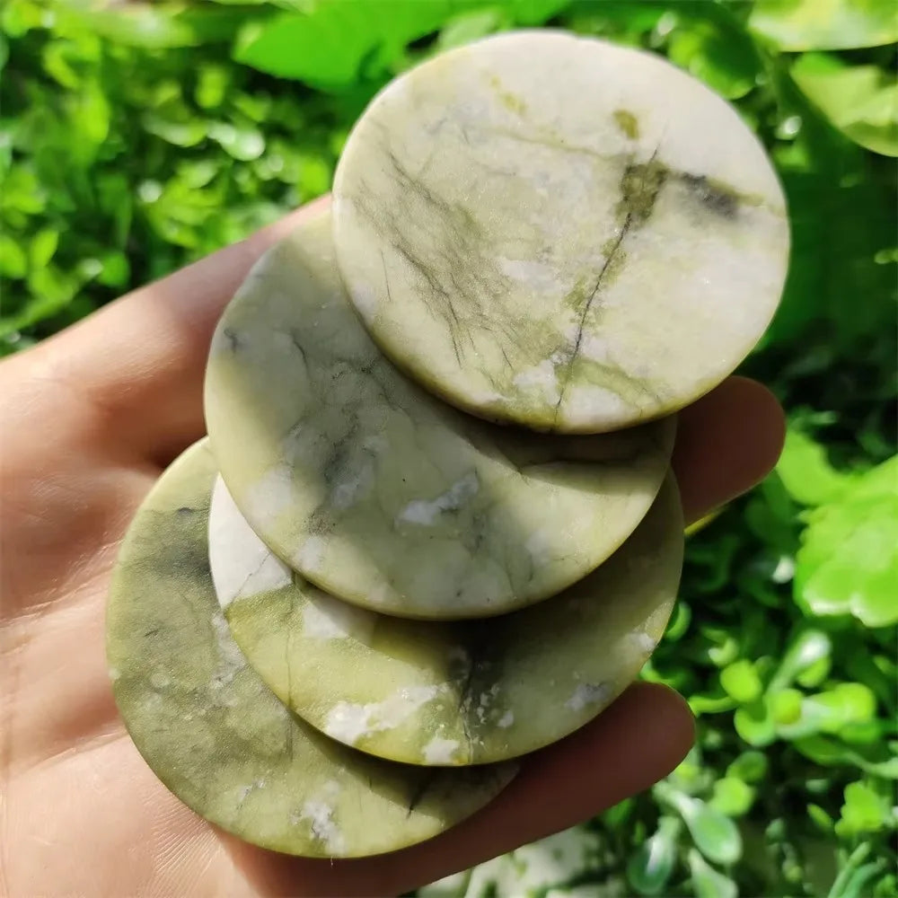 Natural Crystal Slab Slice Jade Stones  Coaster 45-50mm  - JADA