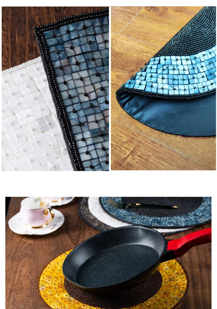 Beaded Food Placemat Luxury Home Dining - PERLA