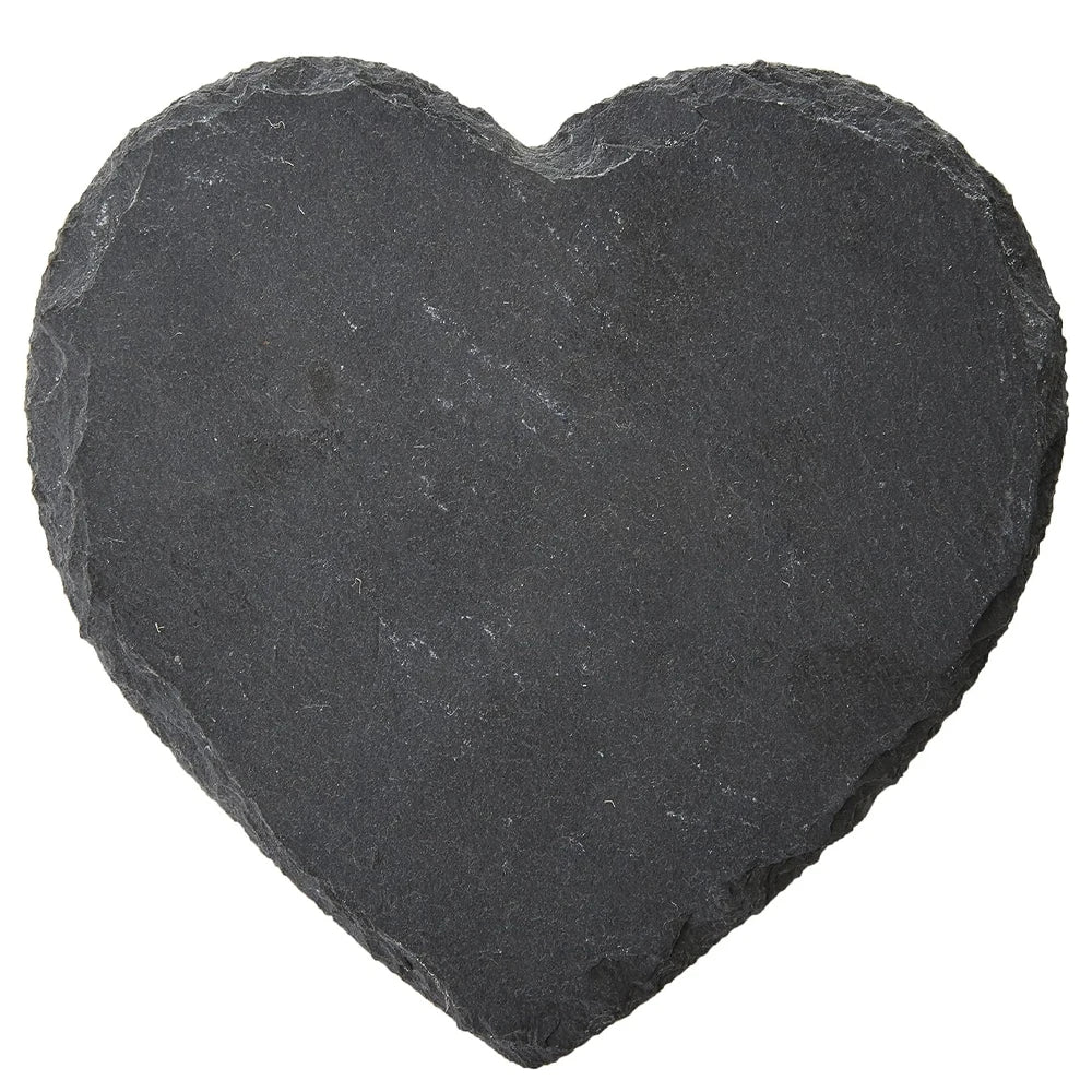 8pcs Heart Shape Black Slate Stone Coasters - SLATE