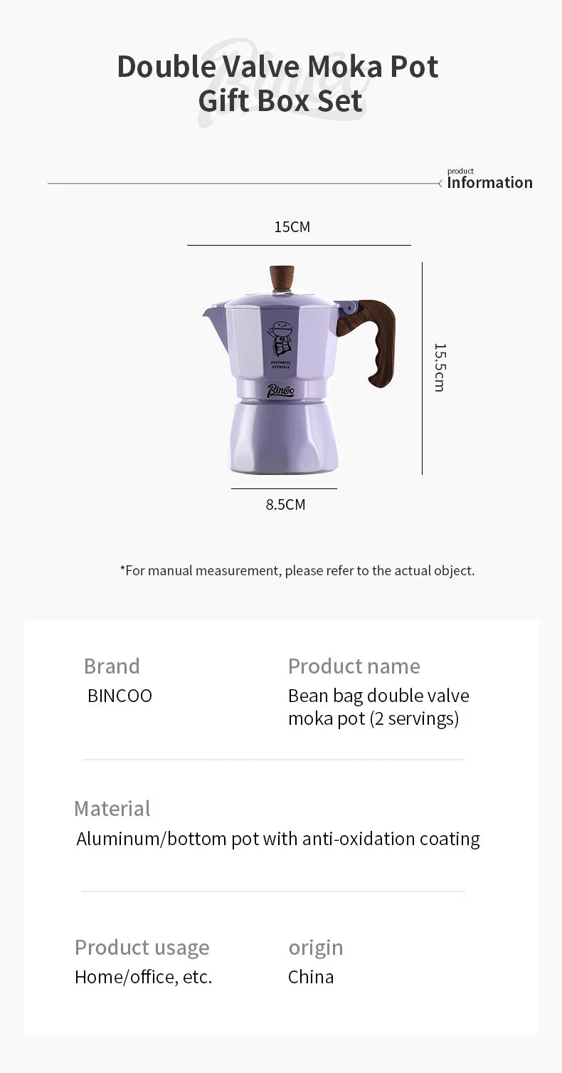 Stylish Moka Pot - WHITE BLACK PURPLE