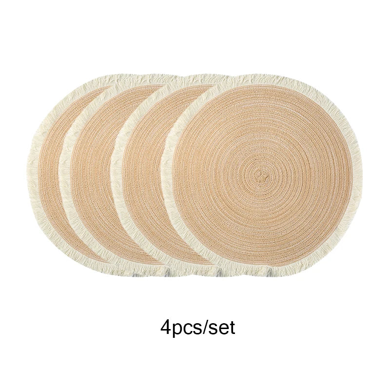 Set of 4 Fringe Woven Placemats - FRANGIA