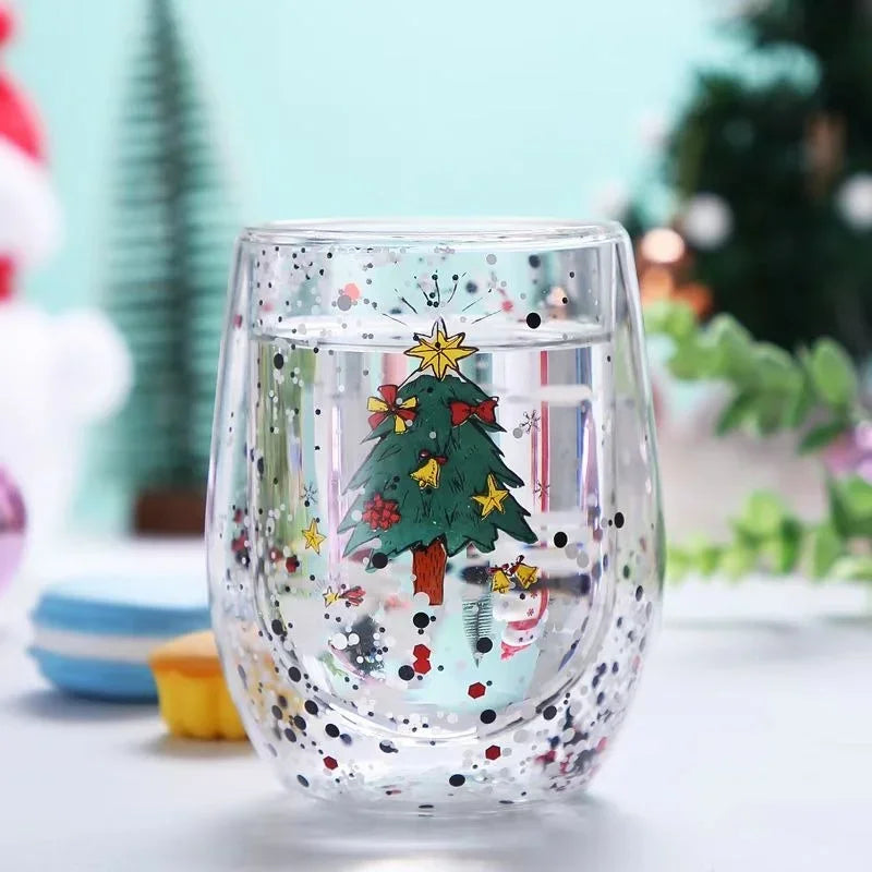 Christmas Double Wall Glass cups - JOLLY
