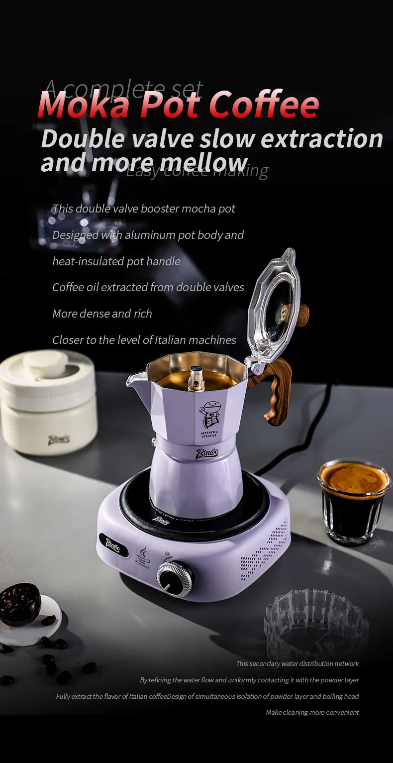 Stylish Moka Pot - WHITE BLACK PURPLE