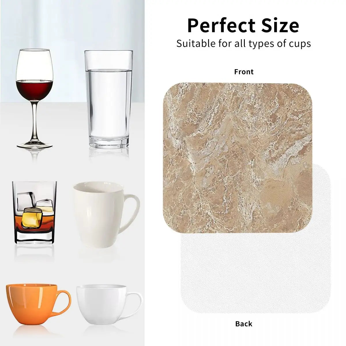 Cream Beige Sand Stone Coasters - SABBIA