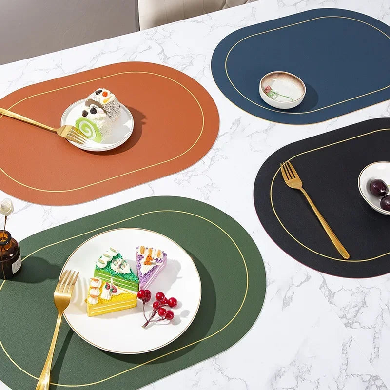Oval Faux Leather Placemat - DUAL