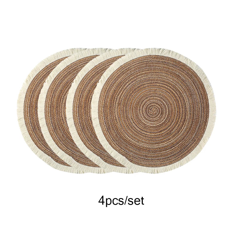 Set of 4 Fringe Woven Placemats - FRANGIA