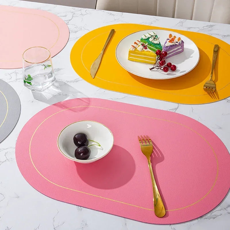 Oval Faux Leather Placemat - DUAL