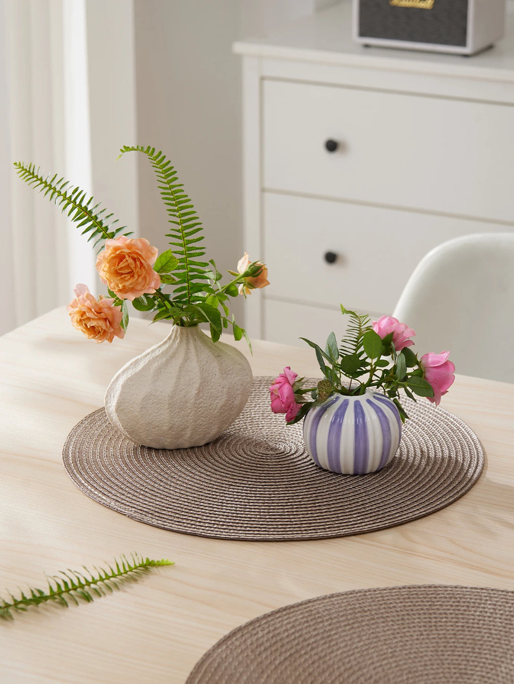 Round Braided Placemats Set of 4 Washable - COLORII