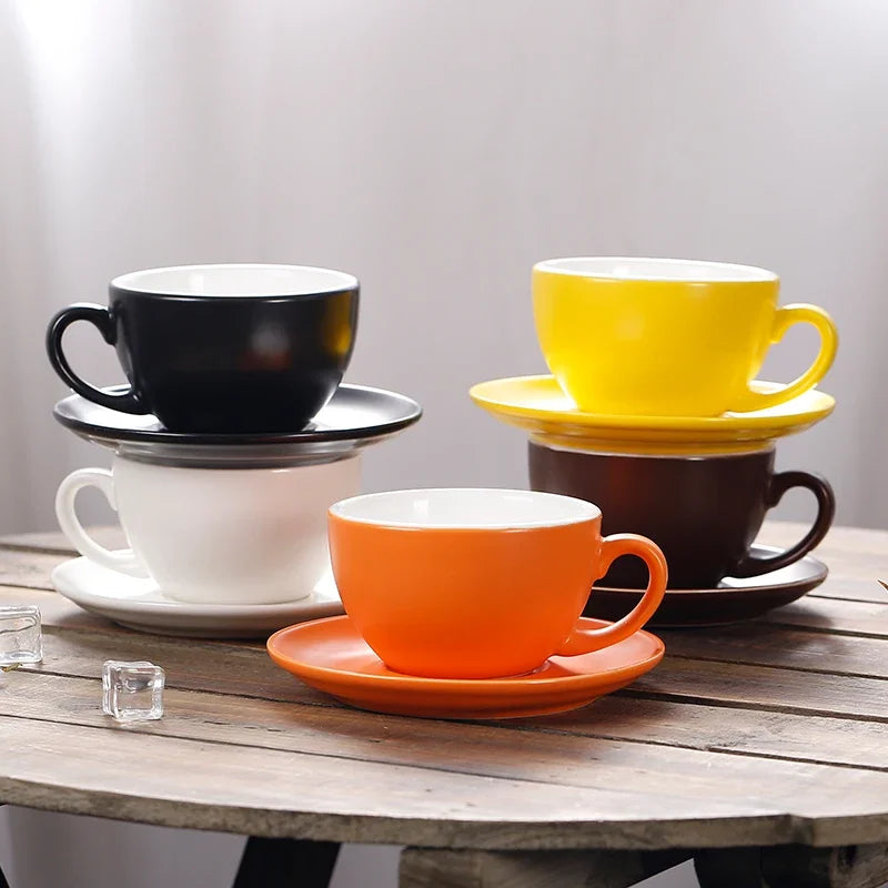 Cappuccino Cup  Ceramic with Saucer - COLOR CAPPUCCINO