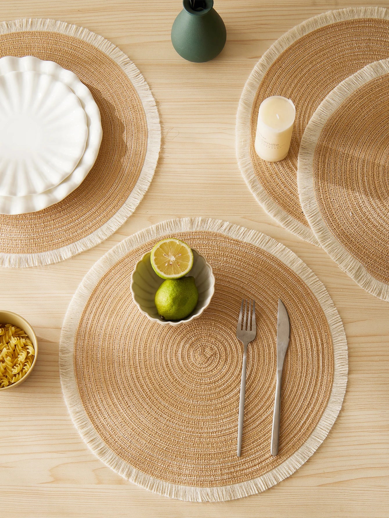 Set of 4 Fringe Woven Placemats - FRANGIA