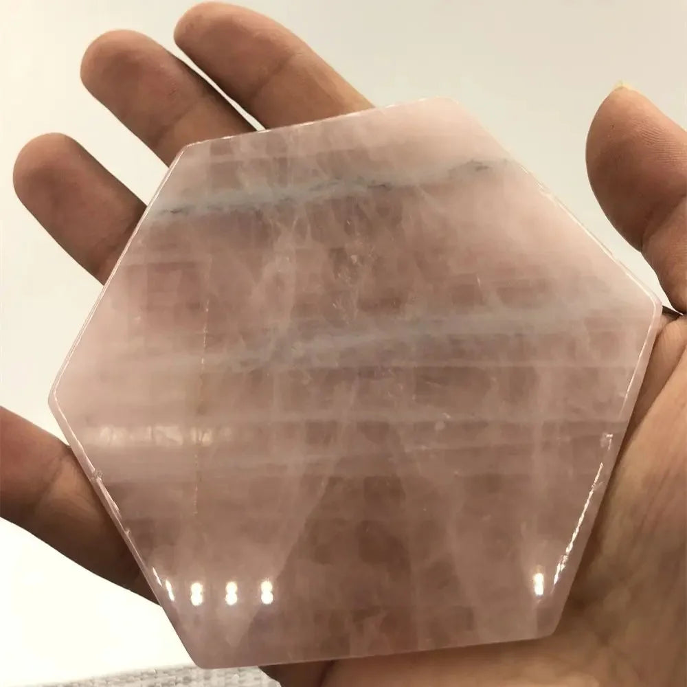 Rose quartz crystal Coaster  - ROSA
