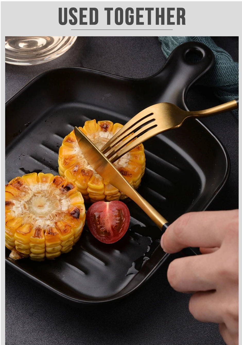 24pcs Dinnerware Set Stainless Steel Tableware - CENA
