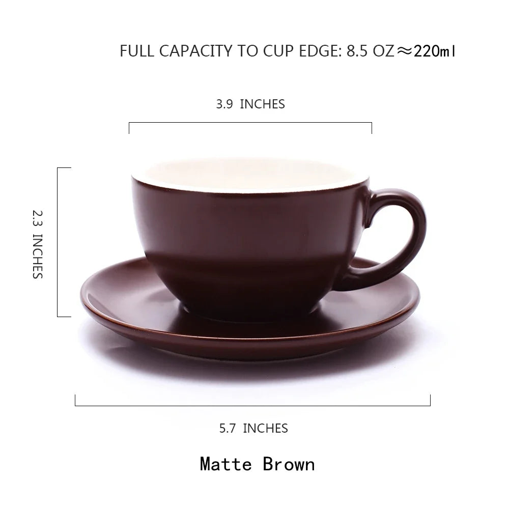 Cappuccino Cup  Ceramic with Saucer - COLOR CAPPUCCINO