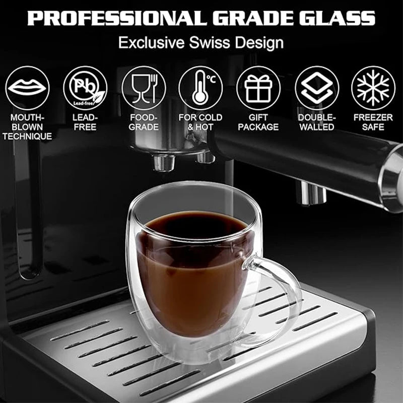 Double Glass Coffee Mugs - GLASS MUG