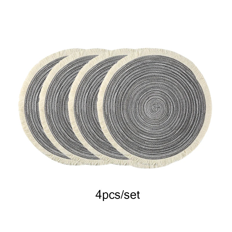 Set of 4 Fringe Woven Placemats - FRANGIA