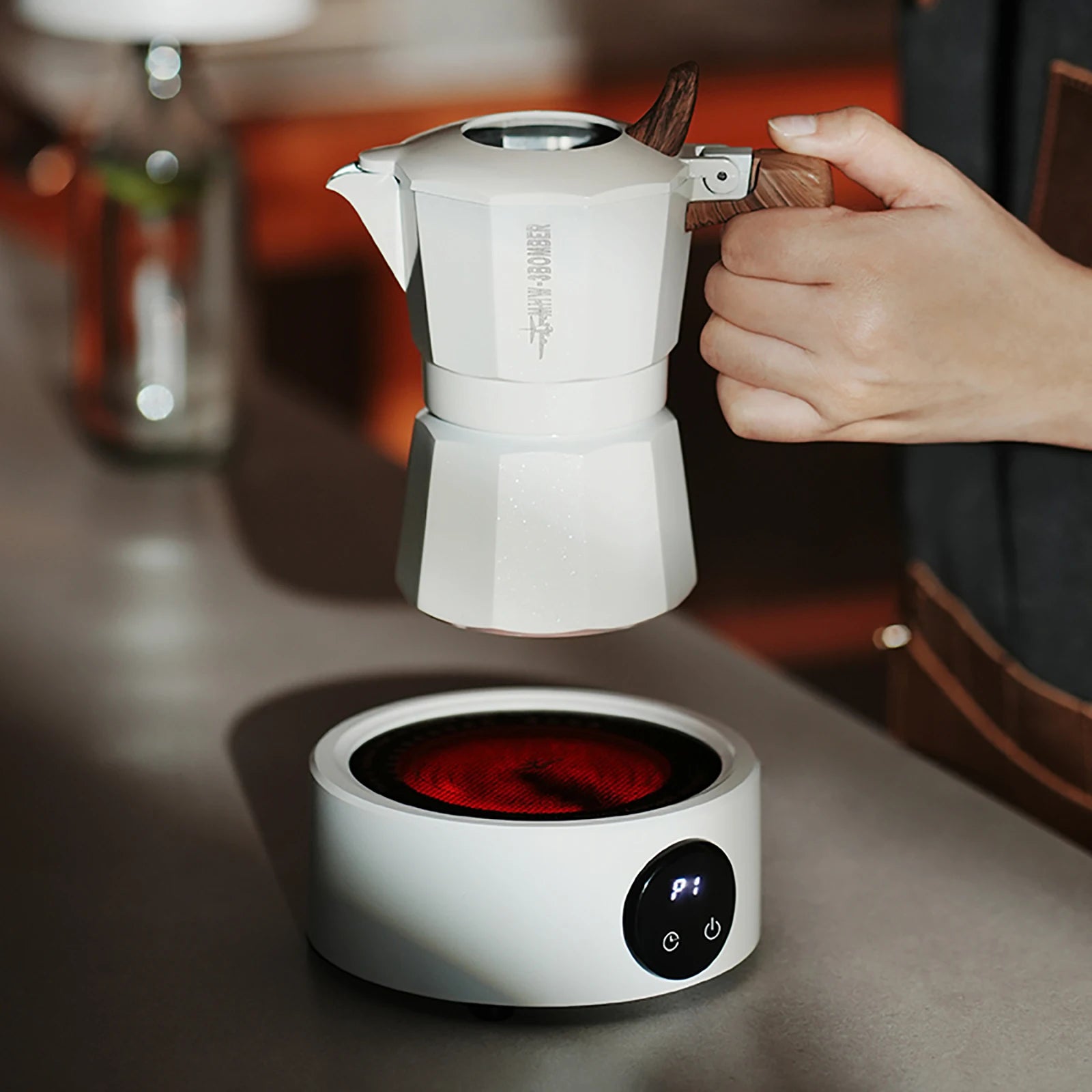 Mini Electric Coffee moka - WHITE