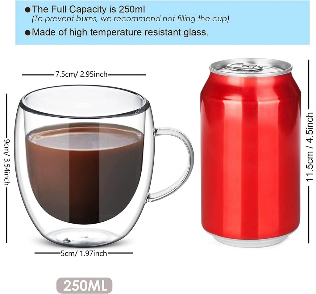 Double Glass Coffee Mugs - GLASS MUG