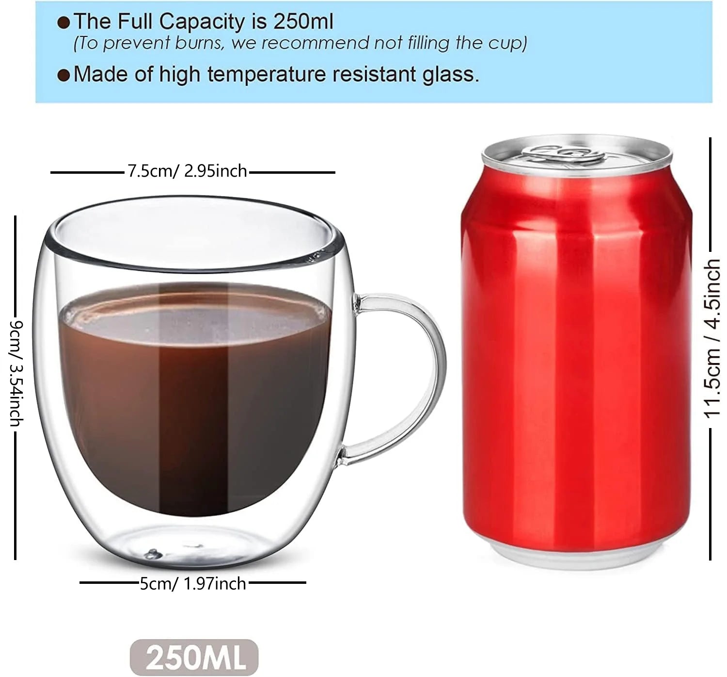 Double Glass Coffee Mugs - GLASS MUG