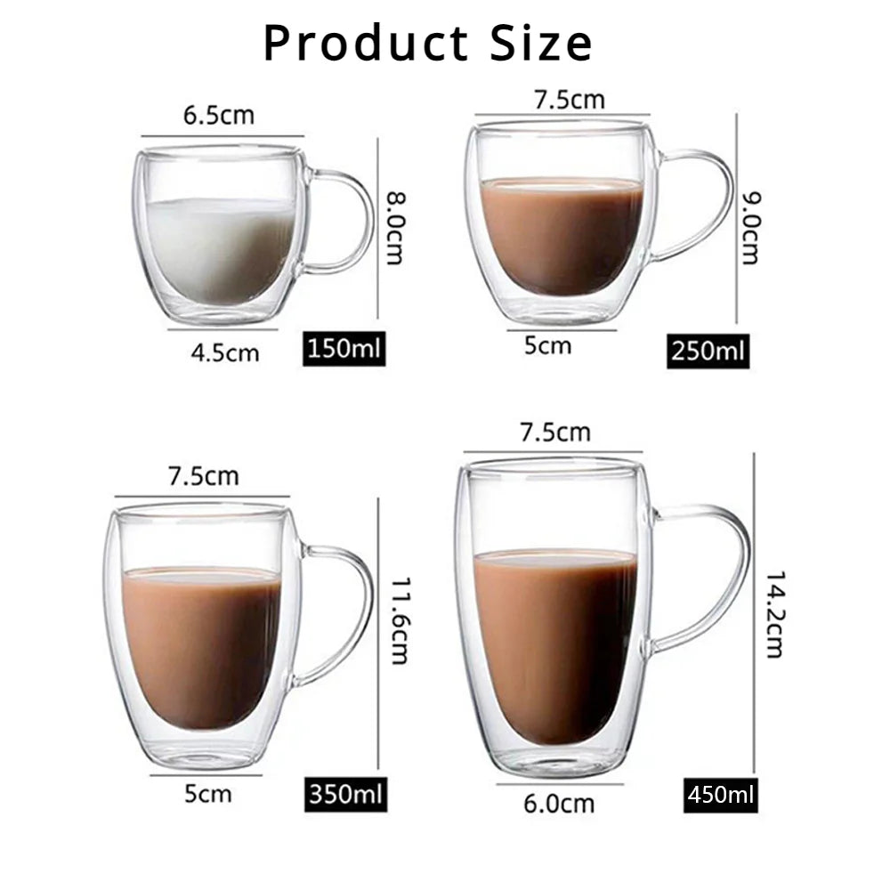 Double Glass Coffee Mugs - GLASS MUG