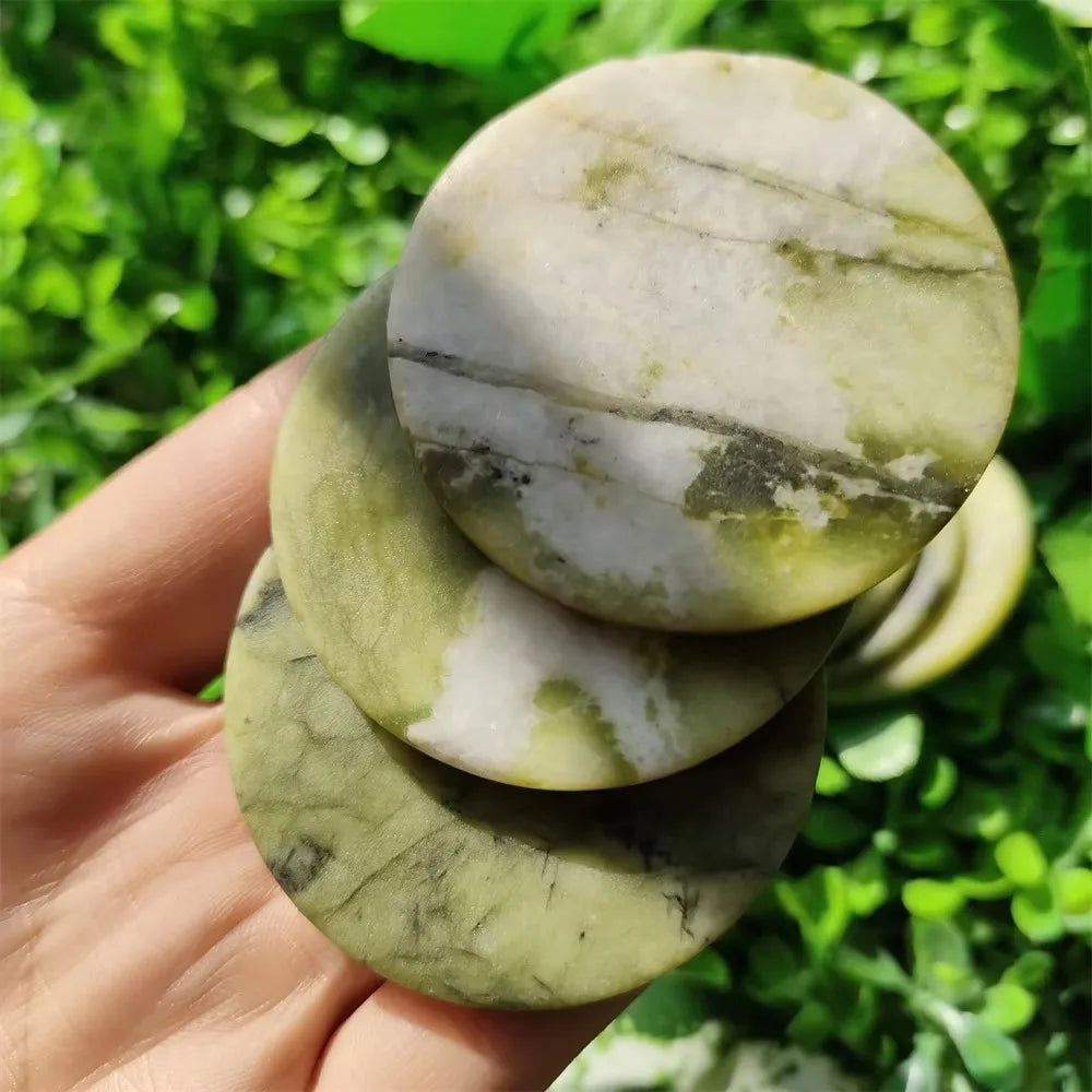 Natural Crystal Slab Slice Jade Stones  Coaster 45-50mm  - JADA