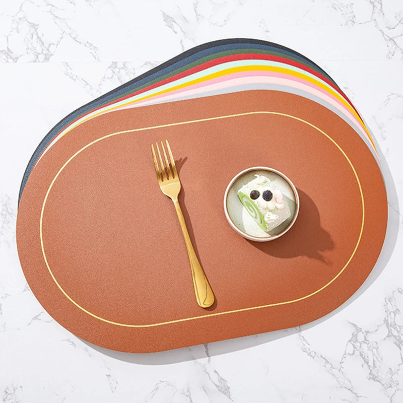 Oval Faux Leather Placemat - DUAL
