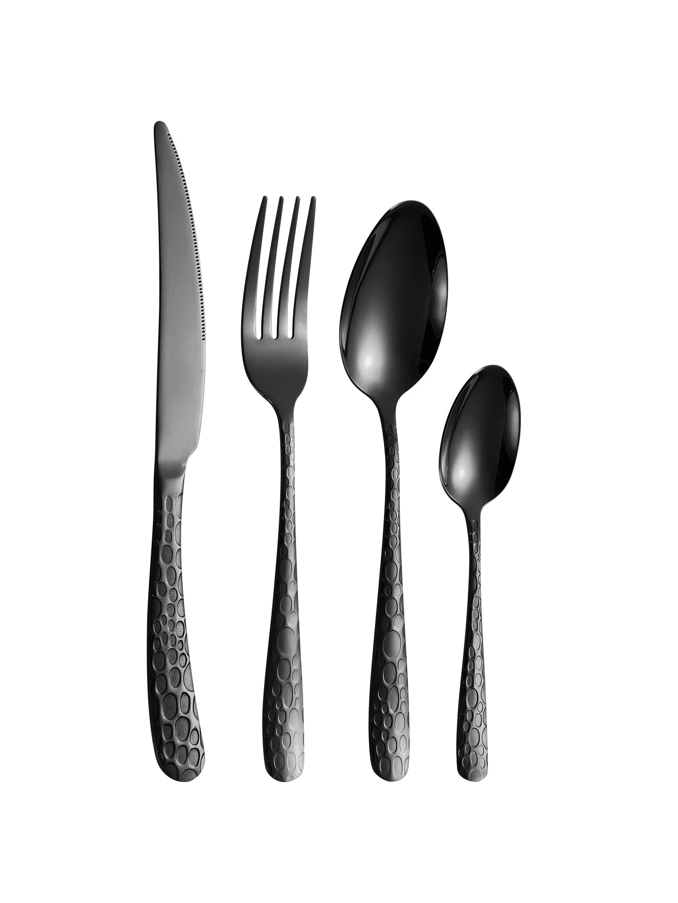4/6/16/24pcs Black stainless steel cutlery - NERO