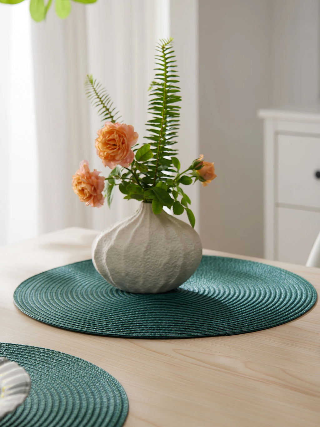 Round Braided Placemats Set of 4 Washable - COLORII
