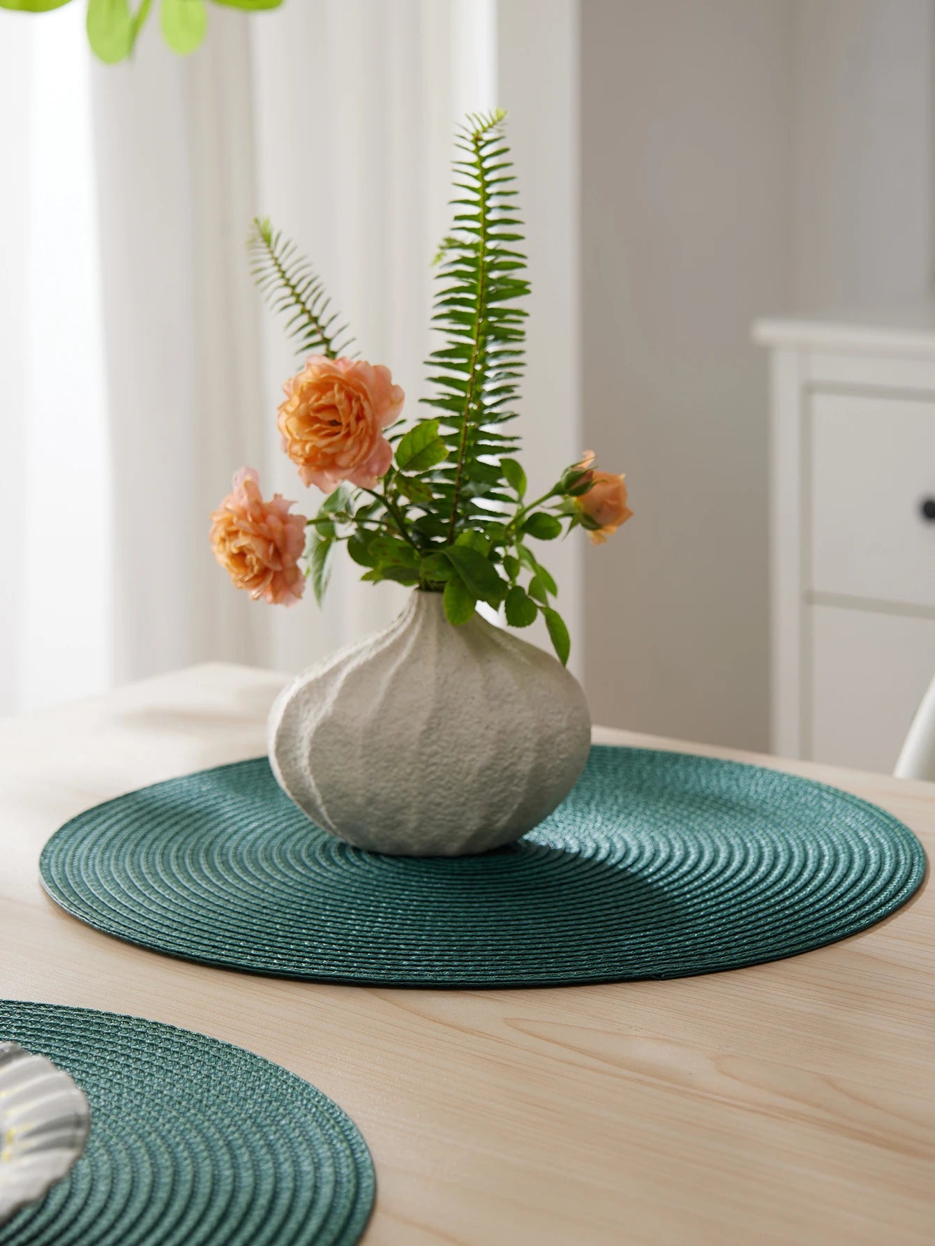 Round Braided Placemats Set of 4 Washable - COLORII